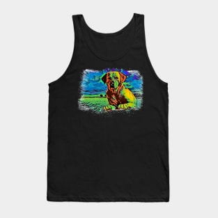 Labrador dog Tie Dye art design Tank Top